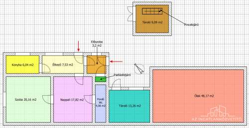 Tolna, Perczel Mór utca 59nm-es felújított családi ház 377nm-es telken