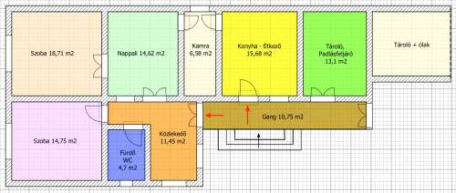 Tolnanémedi, Zrínyi utca, 89 m2-es családi ház 5524 m2 telekkel