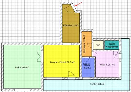 Simontornya, Arany J. utca, 107 m2 hangulatos 2 szobás lakás első emeleten