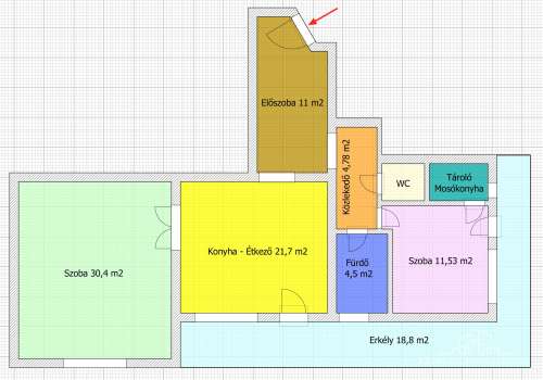 Simontornya, Arany J. utca, 107 m2 hangulatos 2 szobás lakás első emeleten