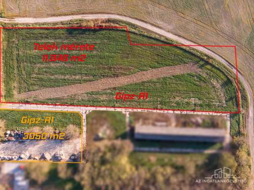 Tolna-Mözs, jól megközelíthető 3050 m2, Gipz-R1 besorolású iparterület