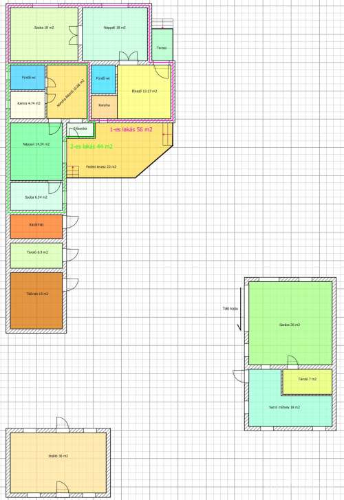 Tolna, Újrétisor utca, felújított 100 m2-es, 2 lakrészes családi ház
