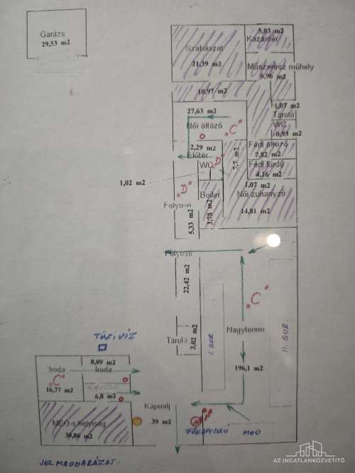 Bátaszék, Budai utca, 414 m2-es üzem 1122 m2-es telken